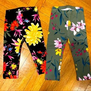 NEW! Lot of 2 Old Navy Baby Girls Floral Leggings